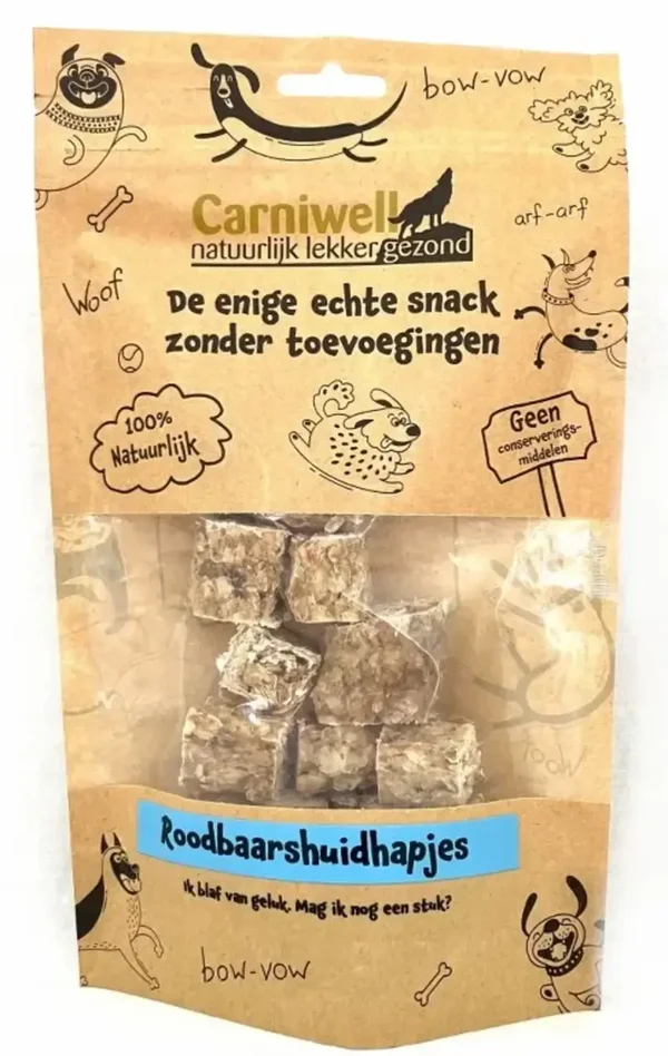 Carniwell Roodbaarshuidhapjes 80g