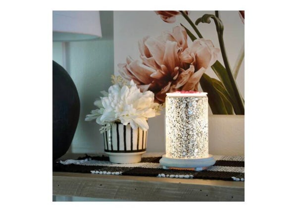 Silver Crackle Simmering Light with White Base