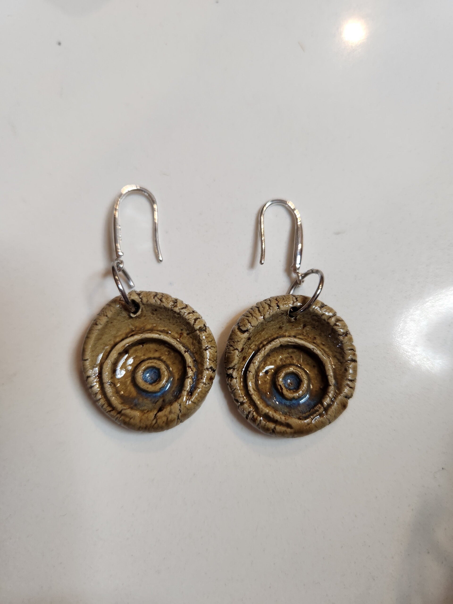 Earrings - brown with hint of blue