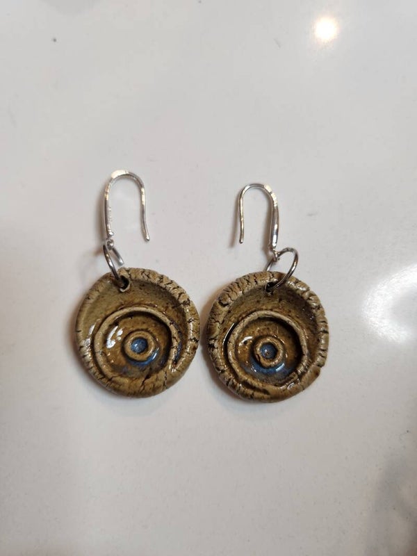 Earrings - brown with hint of blue