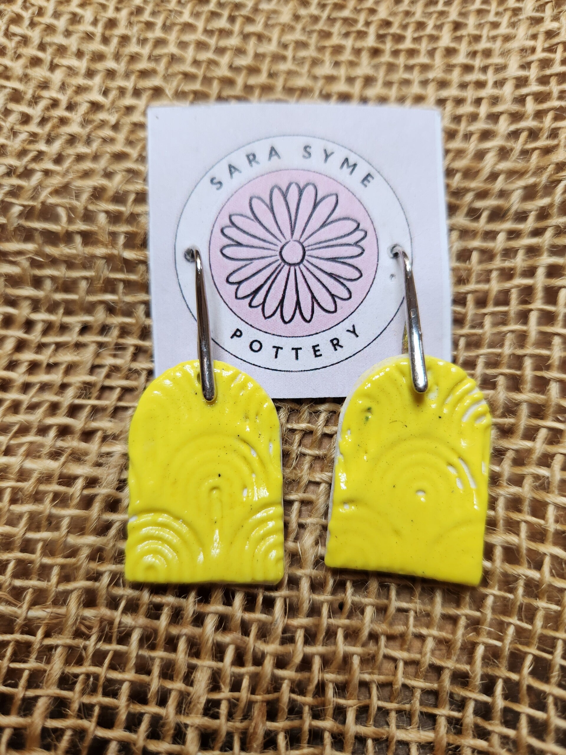 Yellow rainbow earrings