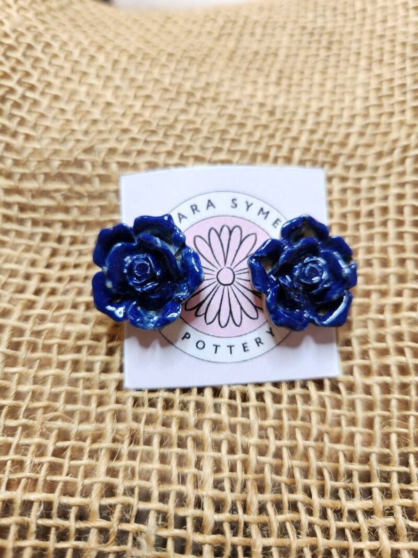 Dark blue earrings - studs