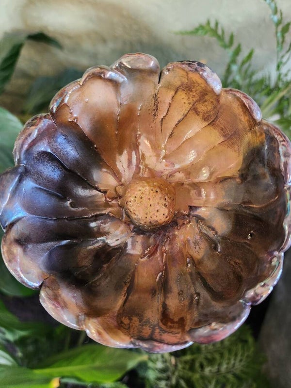 Raku - small flower #1 on stake
