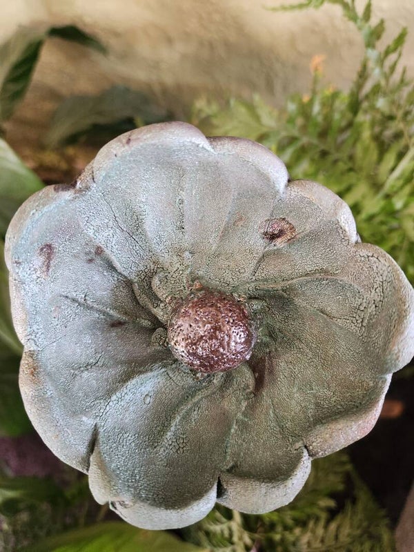 Raku - small flower #2 on stake