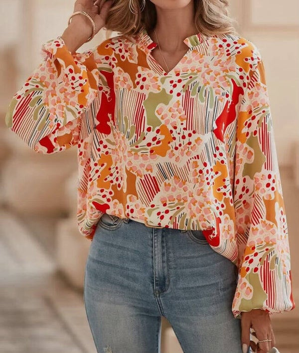 Orange printed Top