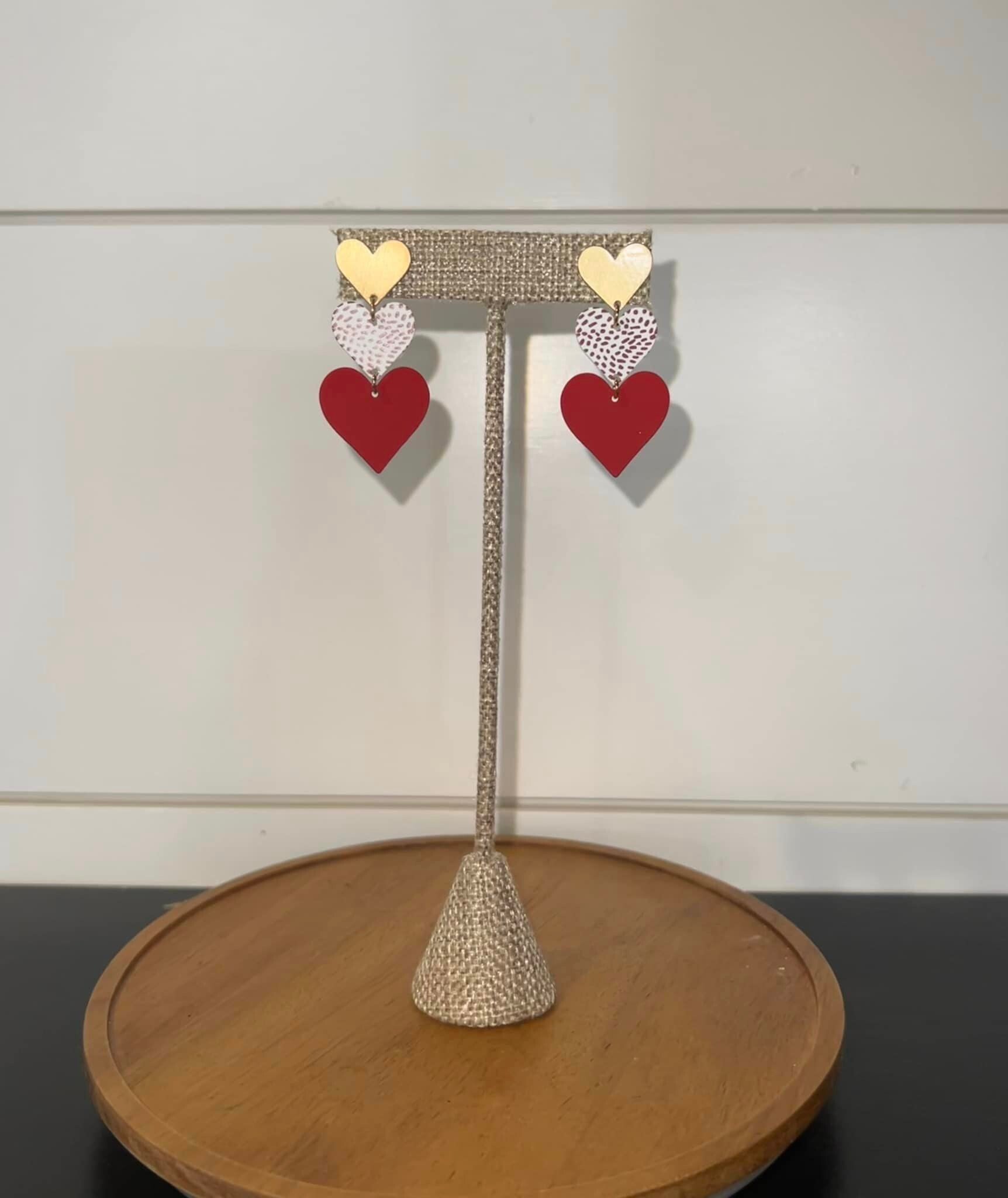 Dropped down Valentine earrings