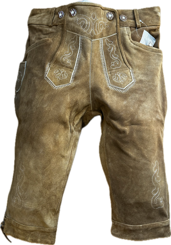 Heren lederhose kniebund maat 48 tm 56 lichtbruin TM05