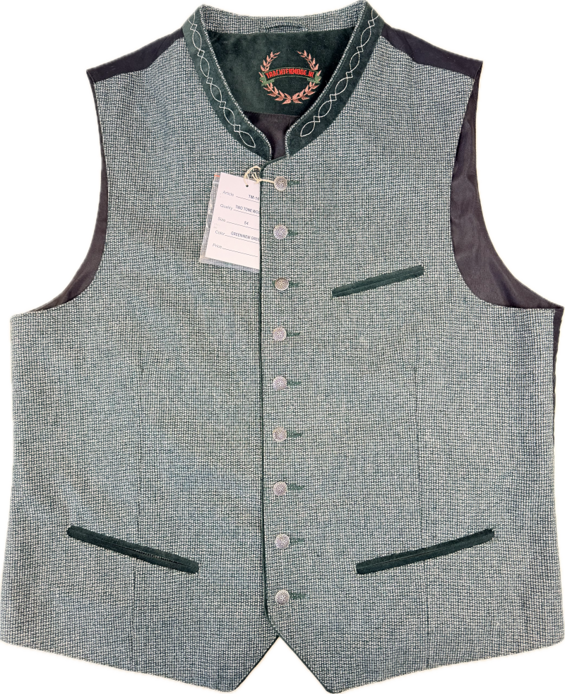 Trachten gilet maat 48 tm 58 nieuw TM18 blauw