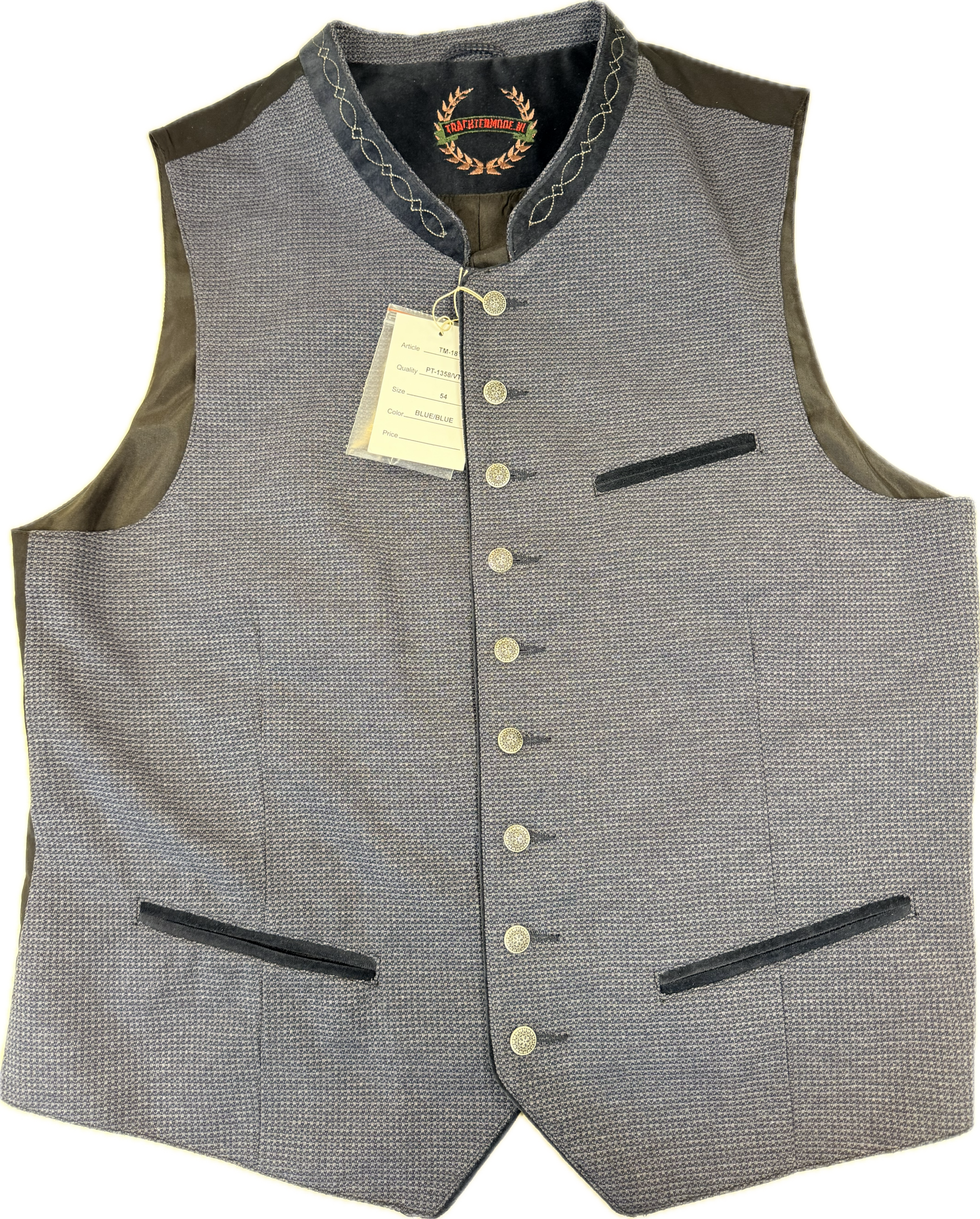 Trachten gilet maat 48 tm 58 nieuw TM16 groen