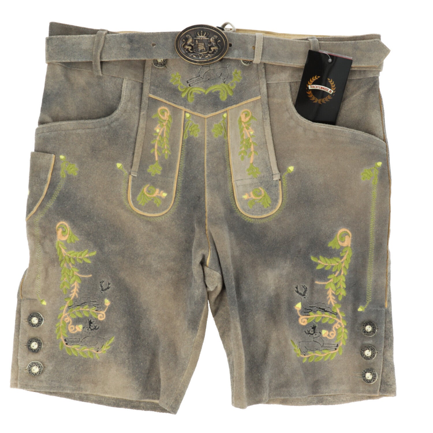 Heren lederhose kort maat 50 tm 56  geitenleer TM10