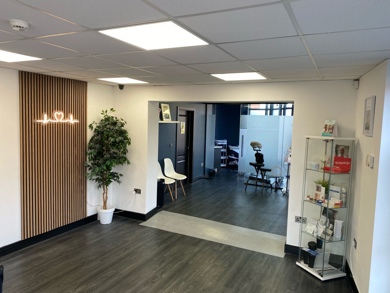 Reception and clinic interior at Pulsar Laser Studio Chorley