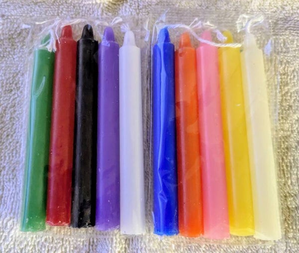 KIT DE CHANDELLES RITUEL 10 COULEURS  1X10 CM