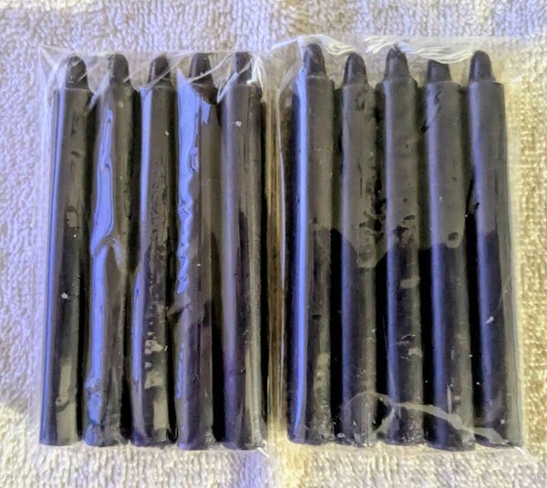KIT 10 CHANDELLES RITUEL NOIRE 1X10 CM