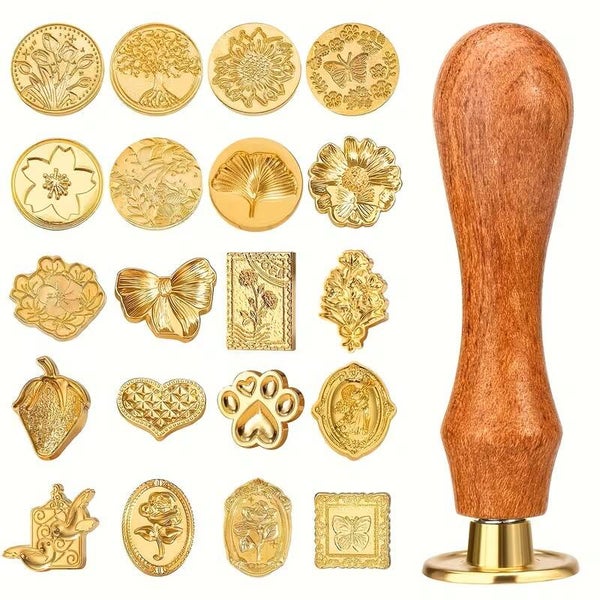 KIT DE 20 ETAMPES POUR CIRE SCELLANTES AVEC MANCHE