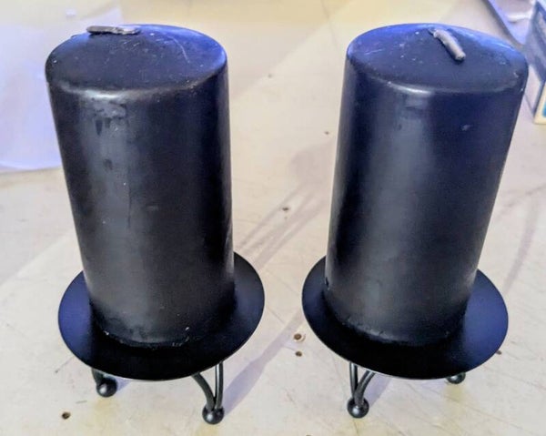 ENSEMBLE DE 2 PILIERS 2X4 NOIR ET 2 PLATEAUX NOIR