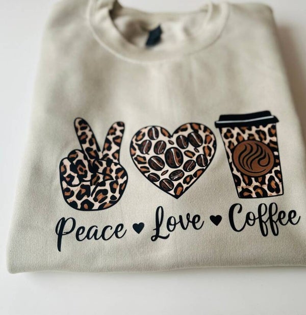 Peace, love, coffee sweater