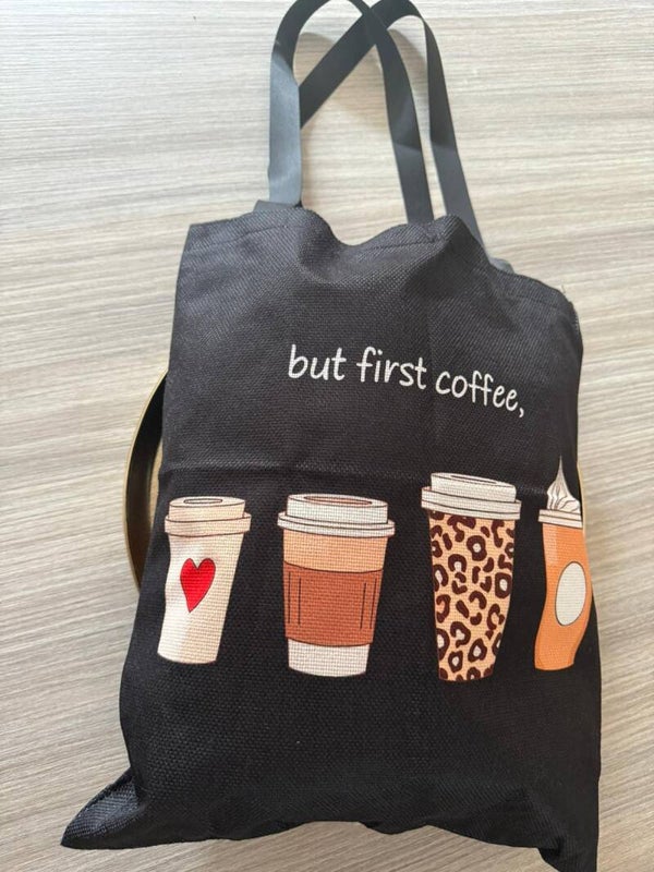 But first coffee canvas tas