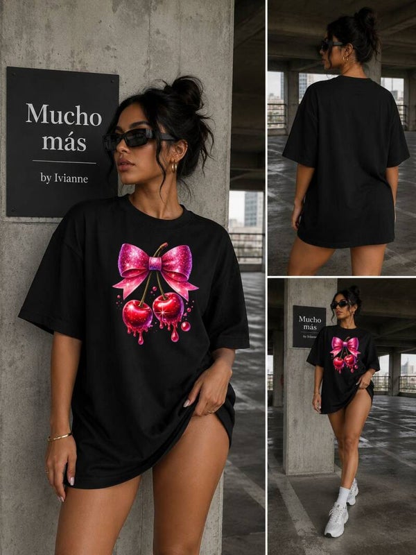 Mucho Más Cherry Oversized T-shirt