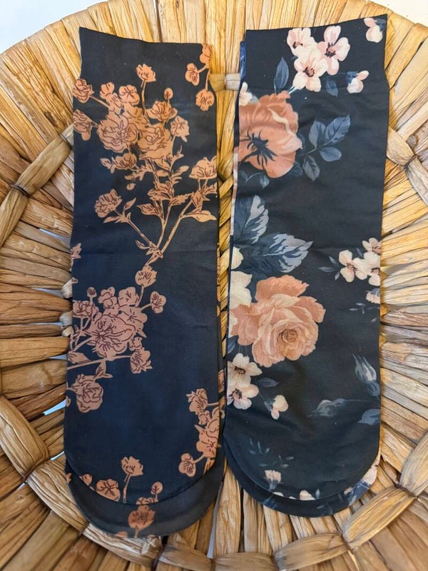 Enkel sokken Flowerprint