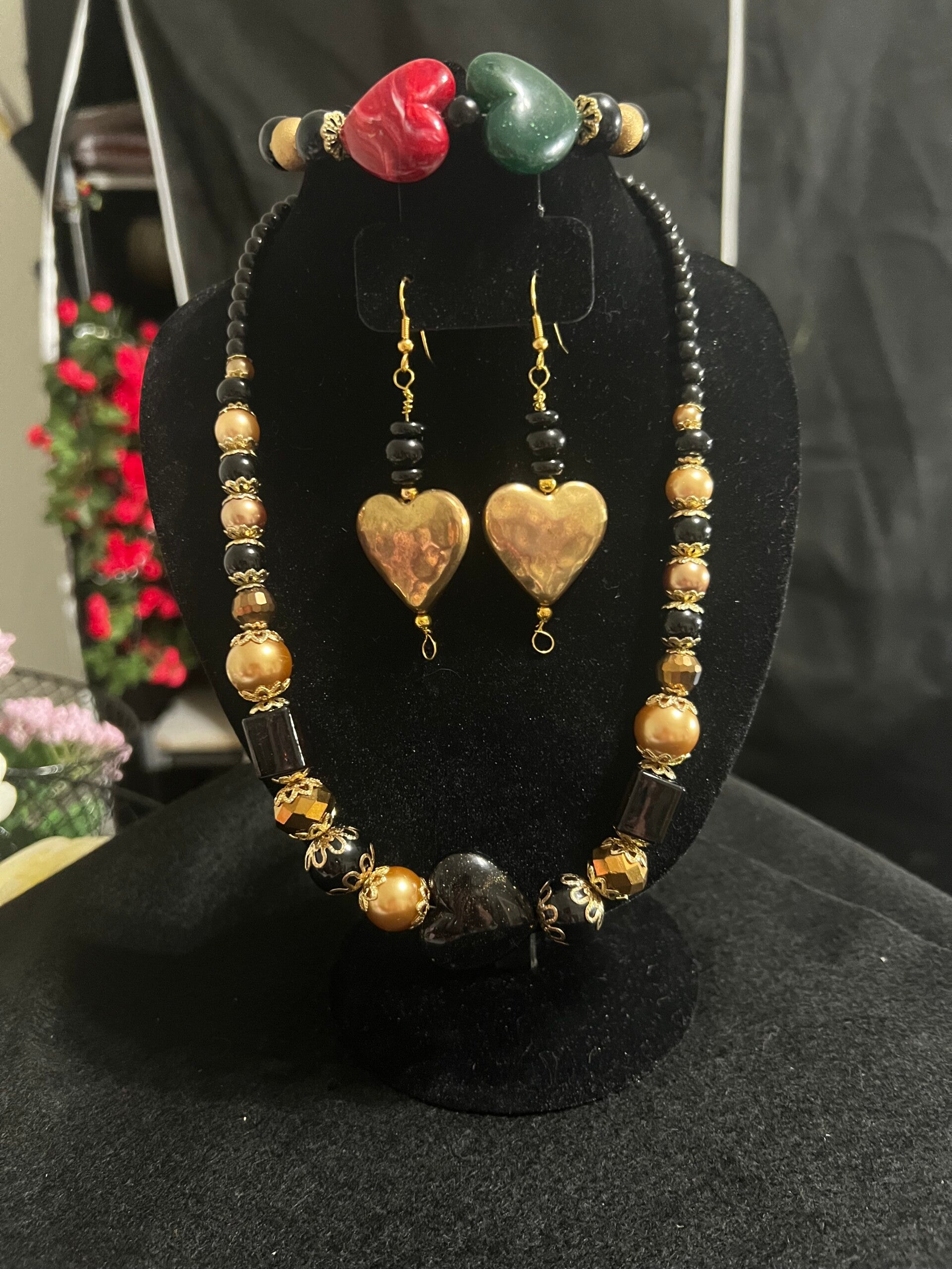 Boho Vintage-Inspired Hearts Jewelry Set