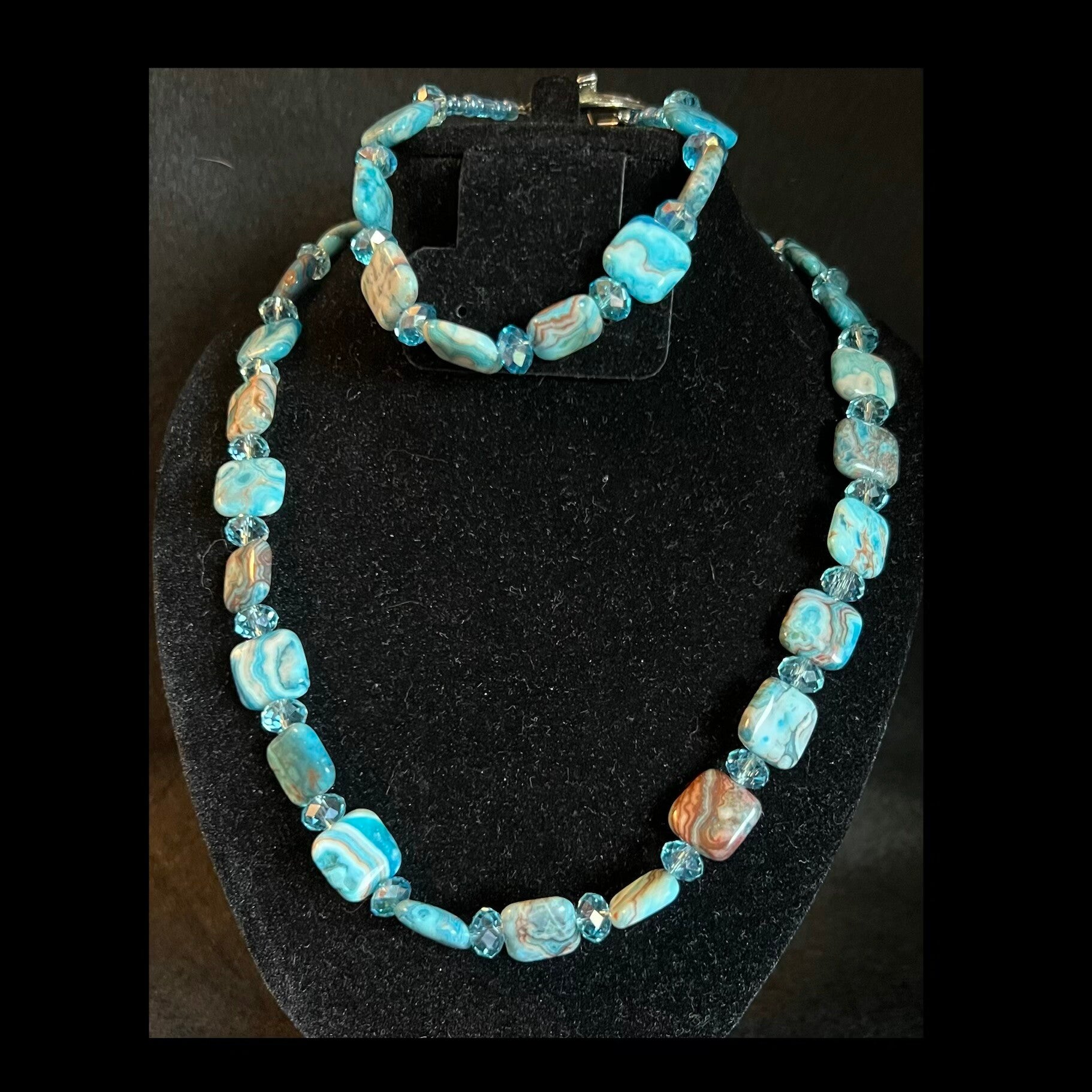 Aqua Blue Malachite Dreams Jewelry Set