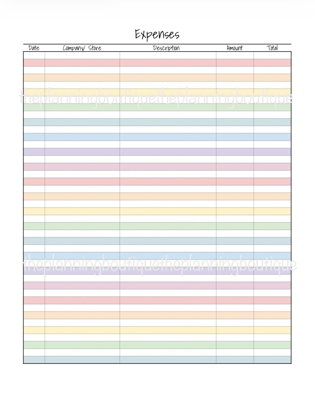 Expenses Sheet