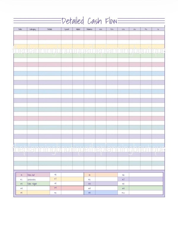 Detailed Cash Flow Sheet