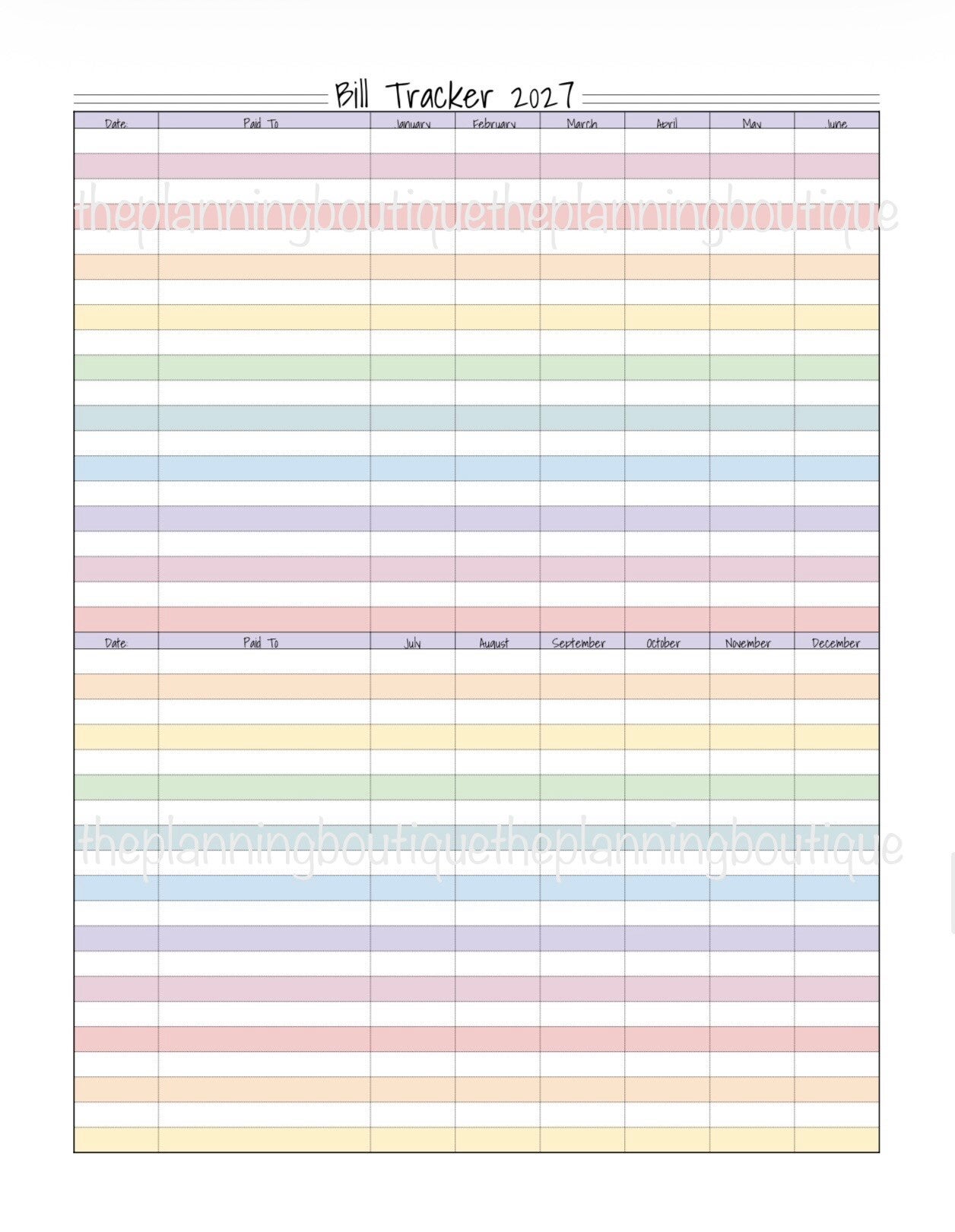 Bill Tracker 2027 Worksheet