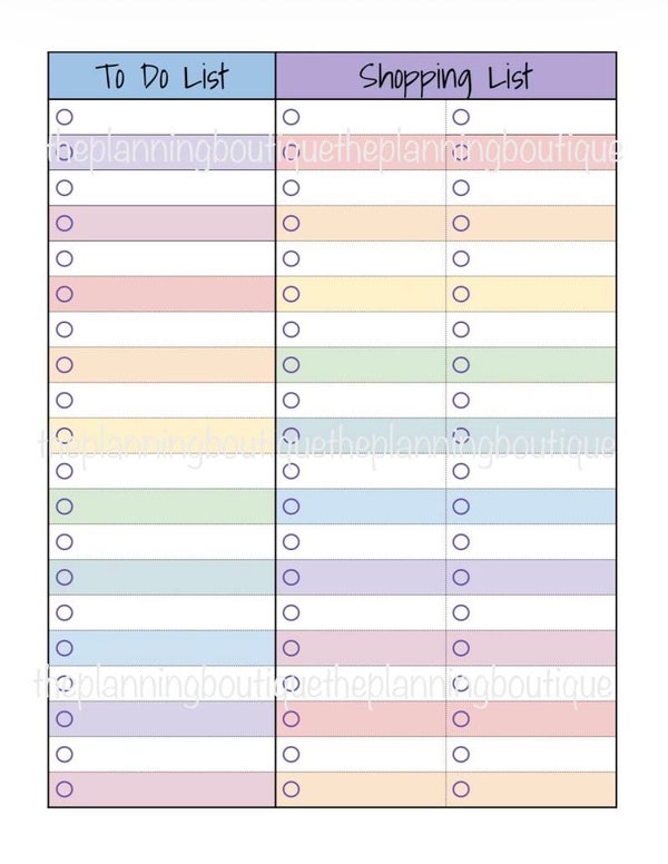 To Do List/Grocery List Sheet