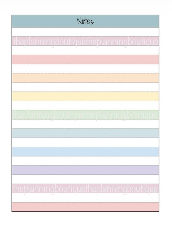 Notes Sheet