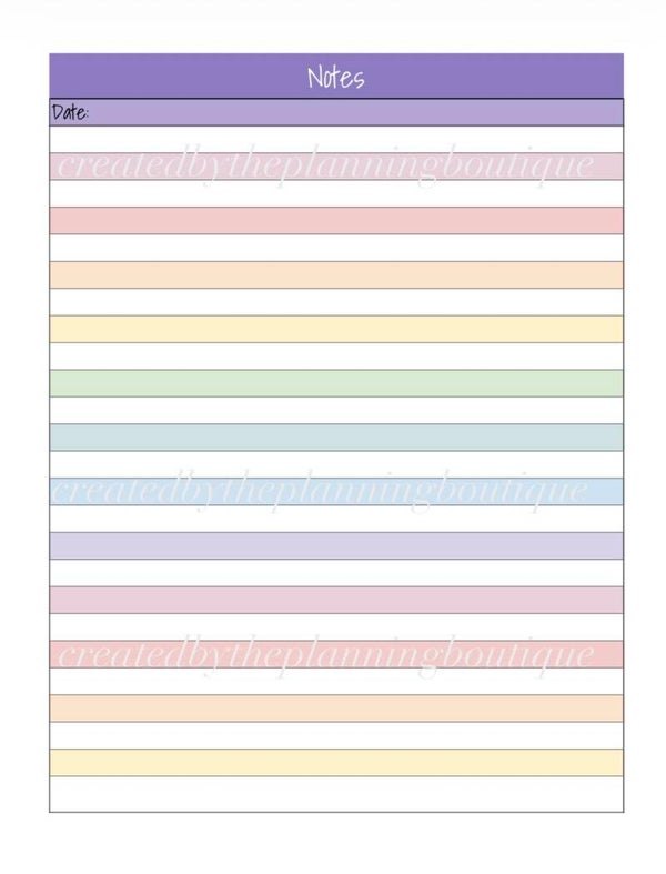 Notes Sheet