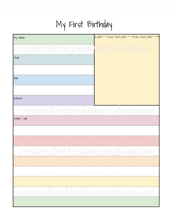My First Birthday Sheet