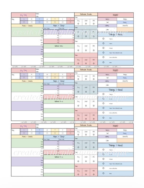 My Day Worksheet- Child’s
