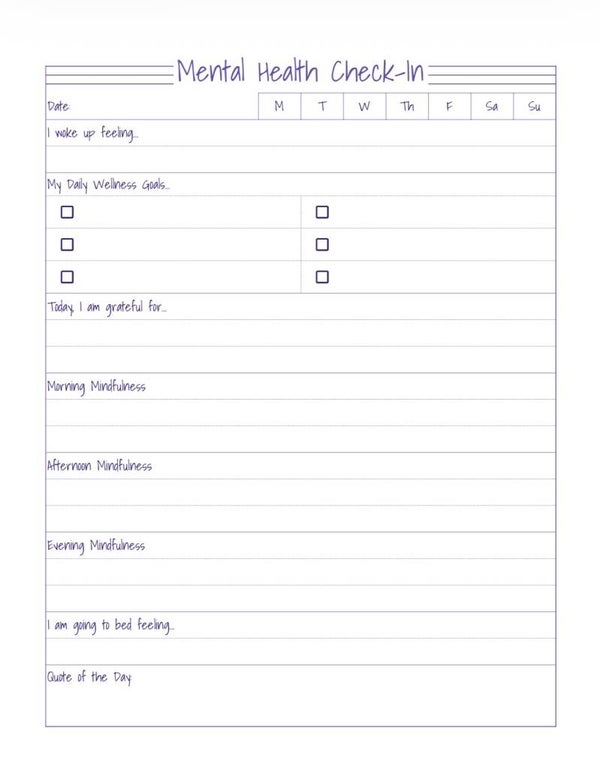 Mental Health Check-In Sheet