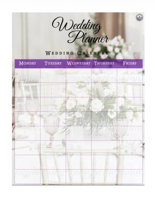 Wedding Calendar Shhet