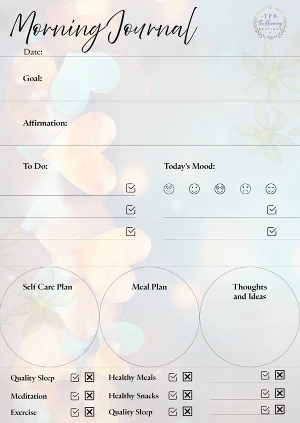 Morning Planner with Hearts