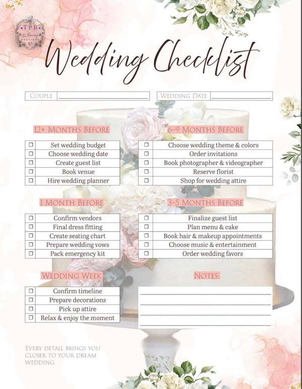 Wedding Checklist- Wedding Cake