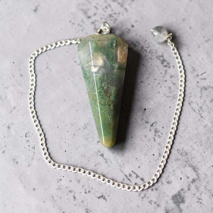 Pendule Agate mousse conique
