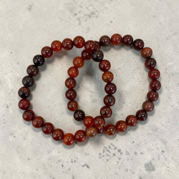 Bracelet Agate rouge naturelle