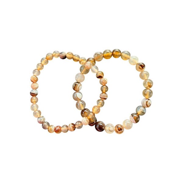 Agate brune rubannée