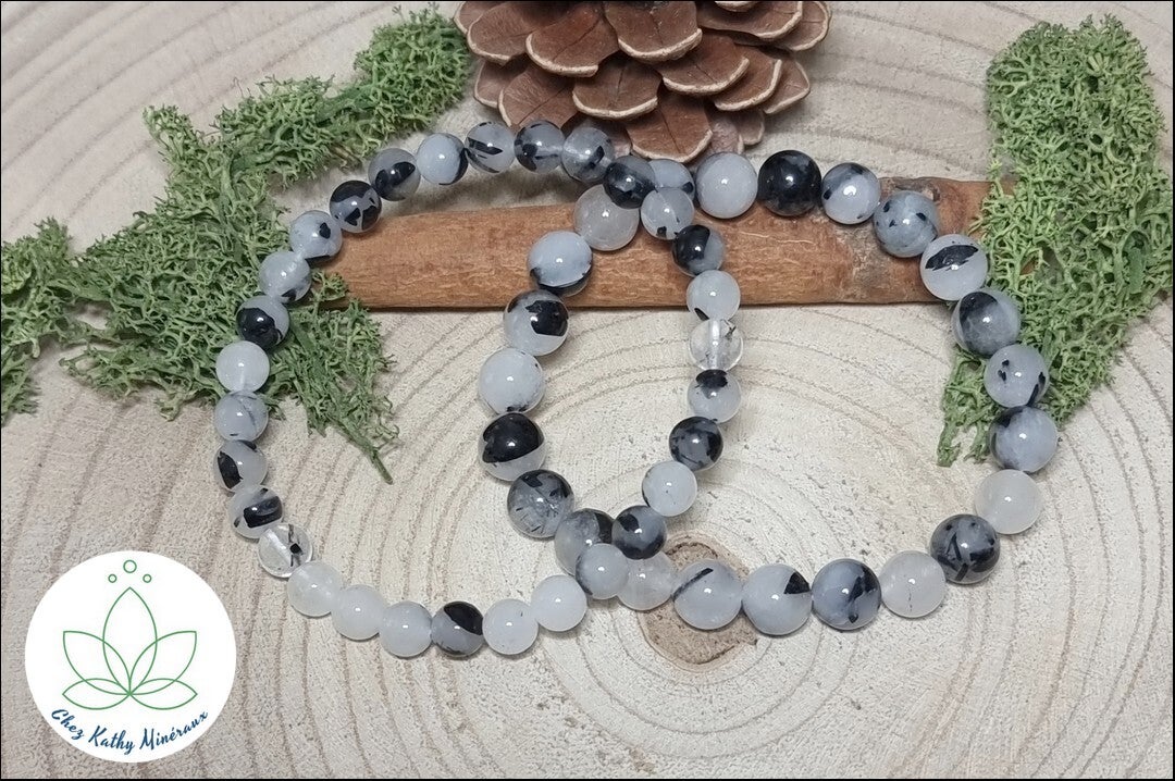 Bracelet Quartz-Tourmaline noire
