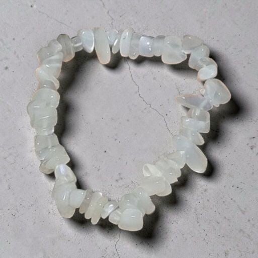 Baroque Bracelet Pierre de lune blanche