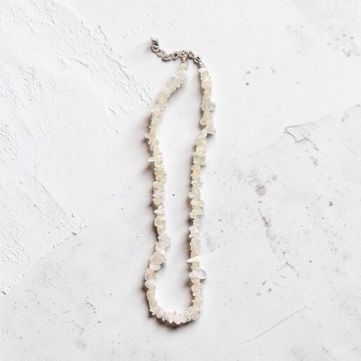 Baroque Collier Pierre de lune blanche