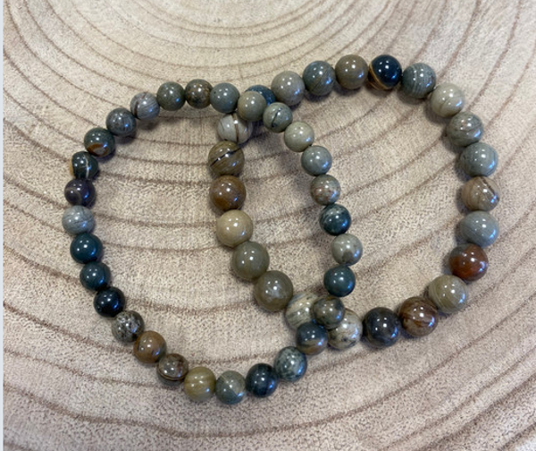 Bracelet Jaspe Feuille d'argent