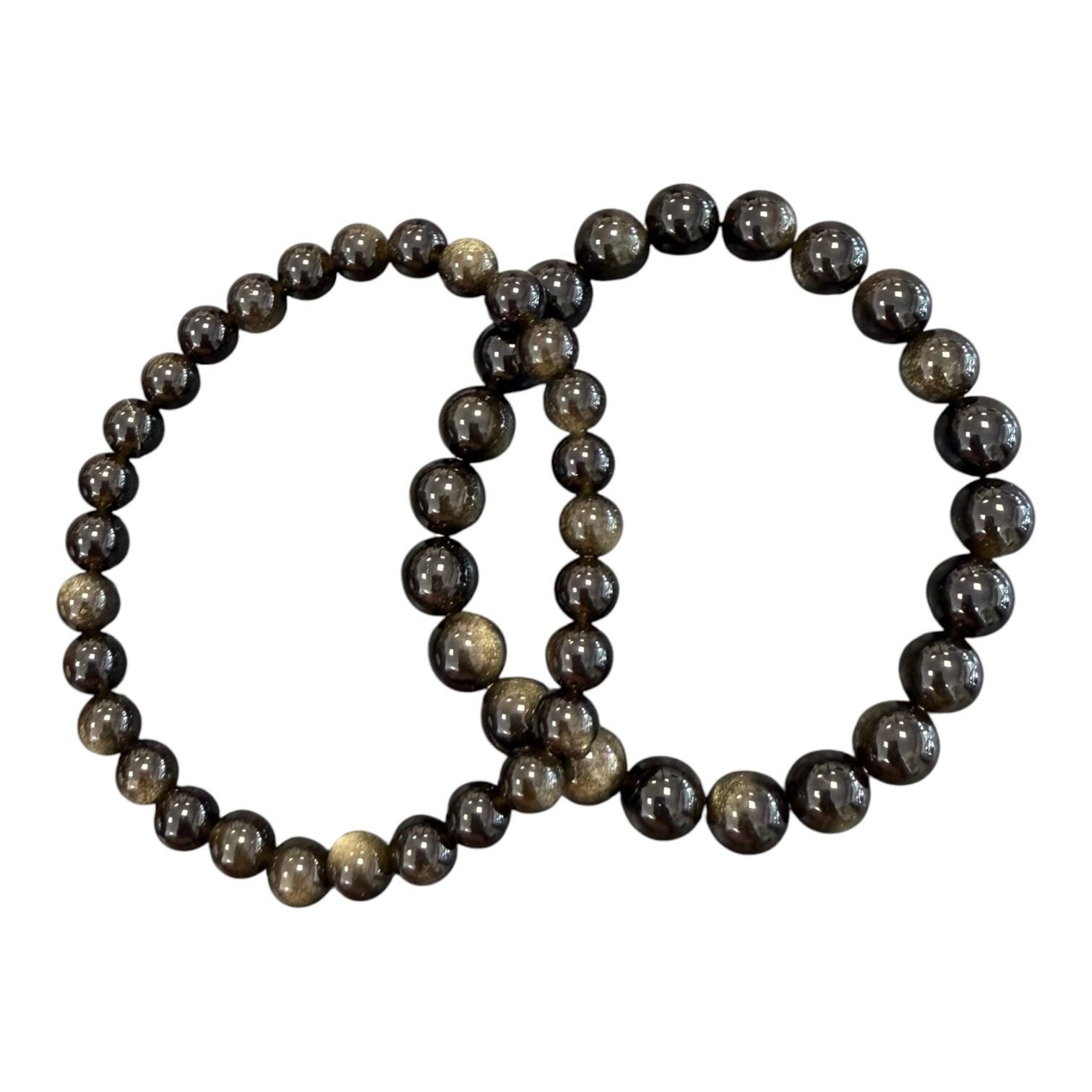 Bracelet Obsidienne dorée