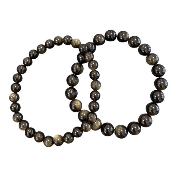 Bracelet Obsidienne dorée
