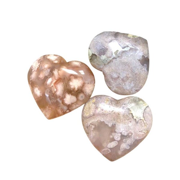 Agate fleur de cerisier coeur