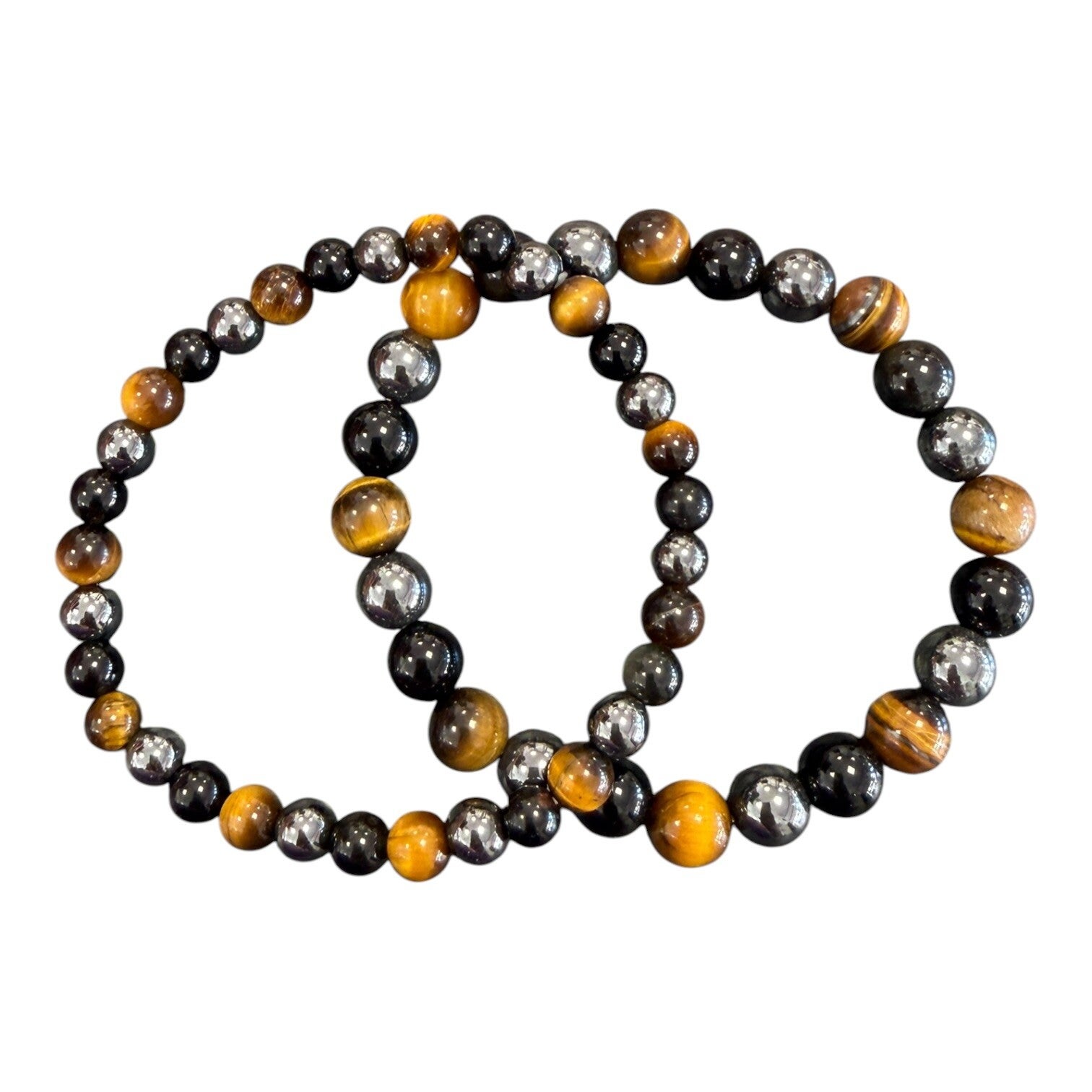 Bracelet Hématite + Obsidienne noire + Oeil de Tigre