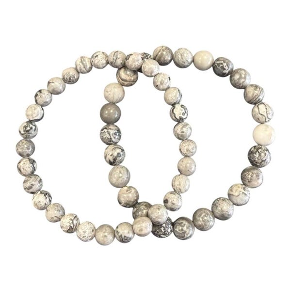 Bracelet Jaspe gris - Stone Map