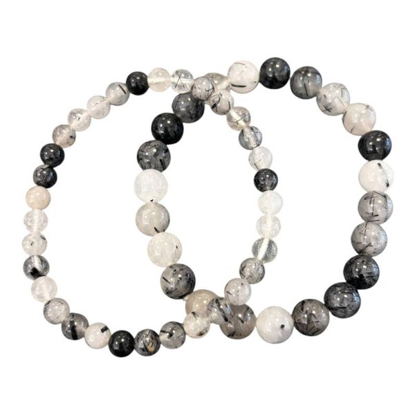 Bracelet Quartz-Tourmaline noire